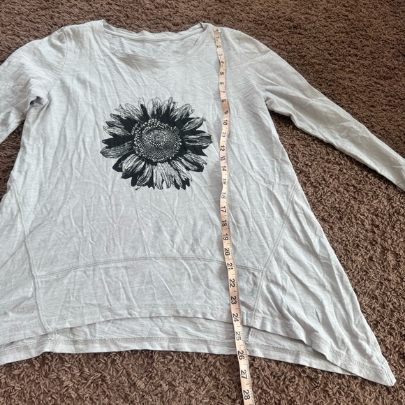 Escape By Habitat Gray Black Flower Asymmetrical Top Tunic Cotton Oversized XS - Picture 7 of 8